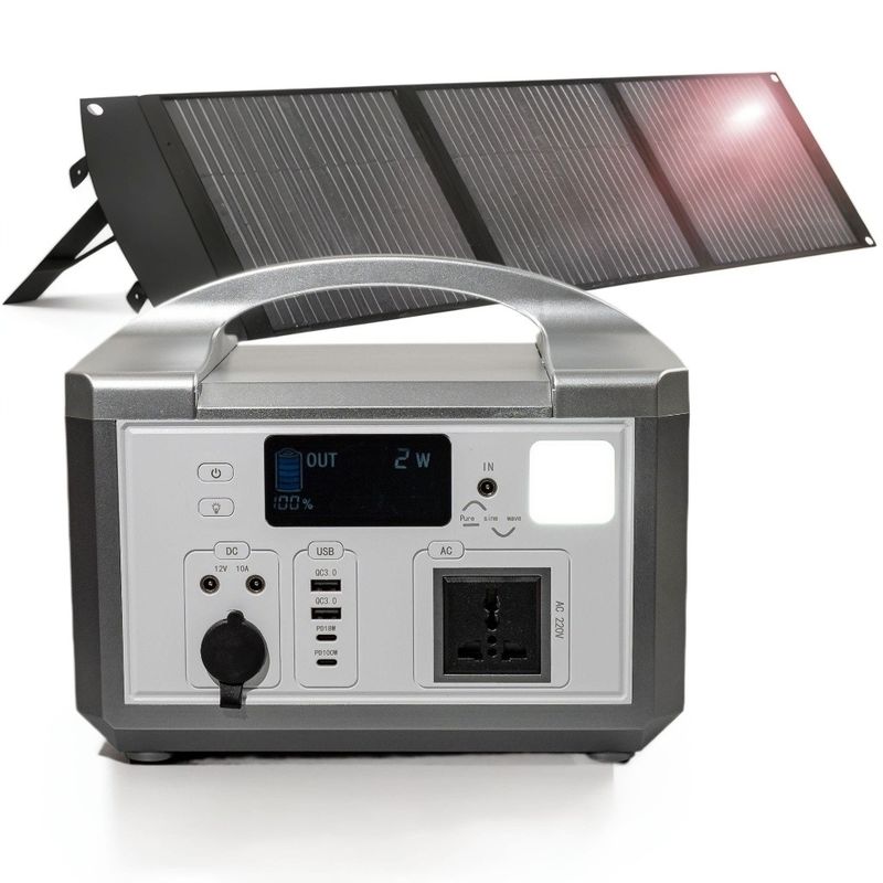 LED-Licht / SOS-Licht 300 Watt Außenenergieversorgung mit drahtlosem Ladegerät Solaranlage